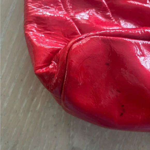COACH Red Patent Leather Bag with Gold Accents - Picture 6 of 12